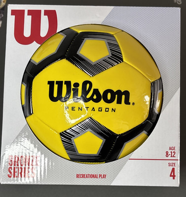 New In Box Wilson Pentagon Bronze Series Size 4 Soccer Ball Age 8-12 Yellow
