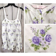 Vintage Victoria's Secret Floral Cotton Babydoll Nightgown Cottagecore Coquette