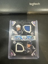 2023-24 Upper Deck Black Diamond Mine Dual Relics Kyle Connor / Cole Perfetti.