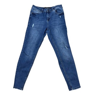 Preowned LCW Women's Blue Distressed Skinny Fit Denim Jeans Size 8