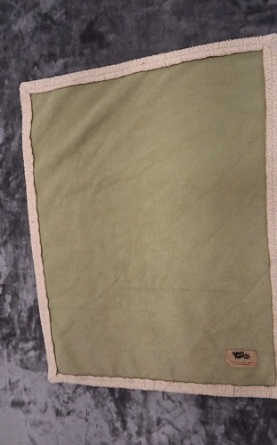 West Paw Design Pet Mat Dog Cat Bed Blanket Green Fleece Sherpa Trim Small Med