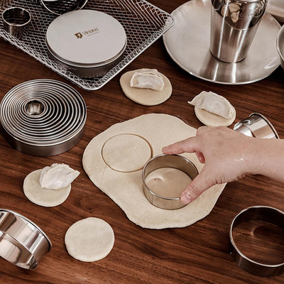 12 Pcs 304 Stainless Steel Biscuit Cutter Set - round Cookie Cutters for Baki...