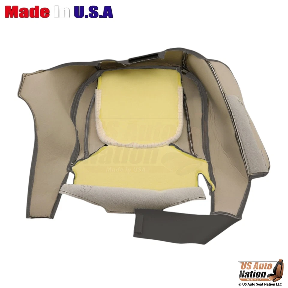 2004-2005 Fits Dodge Ram 3500 Laramie SLT Leather & Suede Driver Side Covers Tan - Image 3 of 4