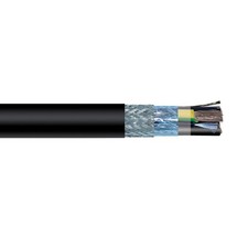 12 AWG 4 Conductor Shielded VFD Motor Supply Power Cable Black 600V/1000V