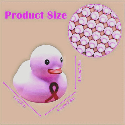 Pink Ribbon Duck Figurines Breast Cancer Awareness Support Ducks for Car & Home