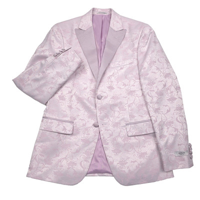$295 Alfani Pink Floral Slim Fit Jacquard Evening Dinner Jacket Mens Size 36R