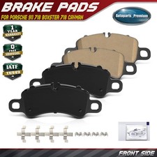4pcs Front Ceramic Brake Pads w/ Hardware for Porsche 911 718 Boxster 718 Cayman