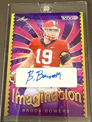 2024 Leaf Vivid Brock Bowers #I-BB1 Imagination Auto 3/10 LV Raiders