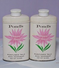 2 Pond's Dreamflower Perfumed Talc Body Deodorant Powder Tins 1.5 oz