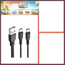 USB C to USB A Splitter Cable 3FT 2 in 1 Fast Charging Data Transfer Black