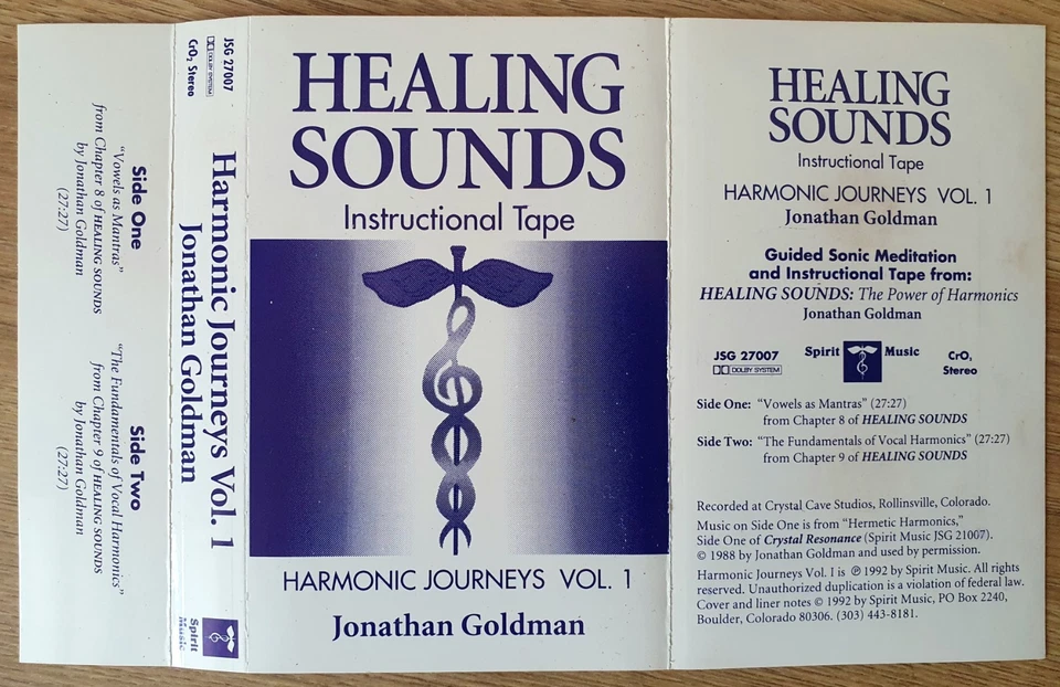 JONATHAN GOLDMAN HARMONIC JOURNEYS VOL 1 HEALING SOUNDS INSTRUCTIONAL 1992 US - Image 3 of 4