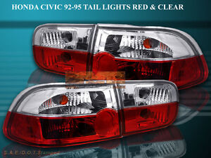 92 93 94 95 HONDA CIVIC TAIL LIGHTS 2/4D R/C CRYSTAL
