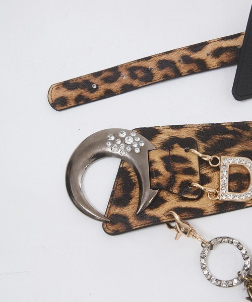 DIA d.i.a. Revival Belt Moon Buckle Feather Leopard Gal Japan NEW 