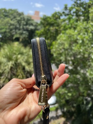 Michael Kors Women Black Long Zip Around Fashion Wristlet id