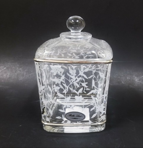 BELLA LUX 4 PC Vetro, Bianco Floreale, Foglia, Argento Sapone Dispenser, Jar , - Foto 7 di 7