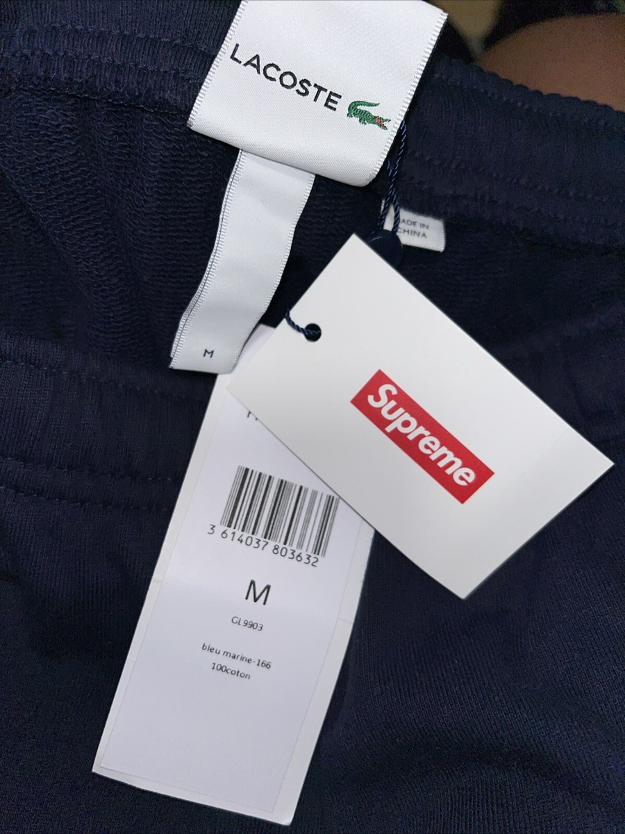 Supreme x Lacoste FW19 Side Panel Shorts - Medium Navy Brand New