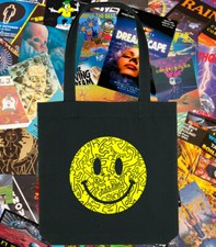 KEITH HARING INSPIRED ACID HOUSE EDM RAVE RECORD BAG TOTE SHOPPING BAG DJ BAG