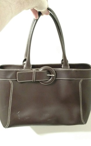 Bolsa Bolso Grande De Cuero Marrón FURLA Hebilla De Cinturón Hombro Colgar  Trabajo Viaje para Mujer | eBay
