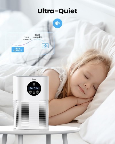 Air Purifiers for Bedroom Home Air Cleaner with PM 2.5 Display Air Quality Timer - Picture 7 of 9