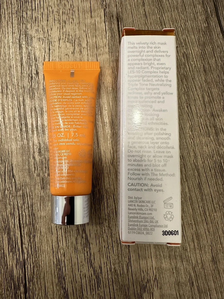 Lancer Overnight Brightening Mask .25 fl oz 7.5 ml Travel Size Sealed - Image 3 of 3