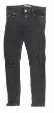 Zara Damen schwarz Baumwollmischung Skinny Jeans Gr&ouml;&szlig;e 8 L27