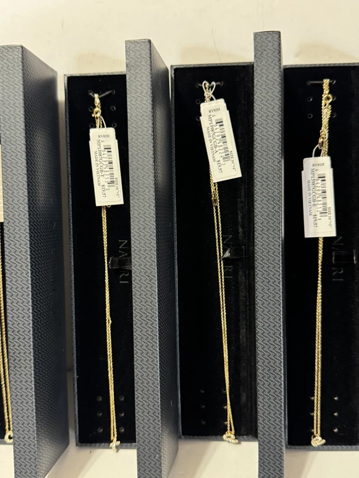 NADRI CZ Inicial Colgante Tono Oro Collar 16" Lote 10 (S-B-C-G-J-L-H-K-T-M) Foto 4 de 4