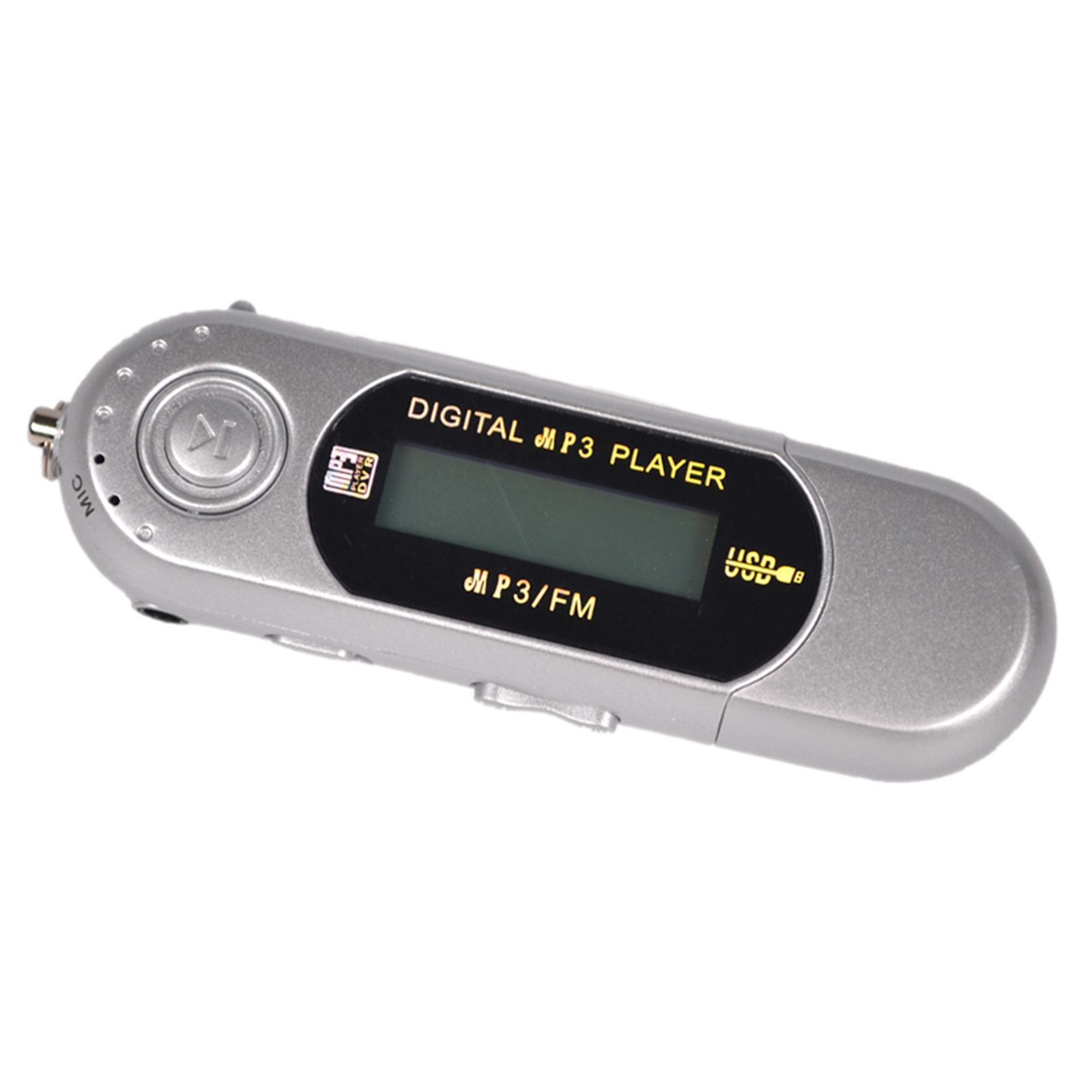 4GB MP3 USB Music Player with LCD Screen FM Radio Voice Recorder Sliver
