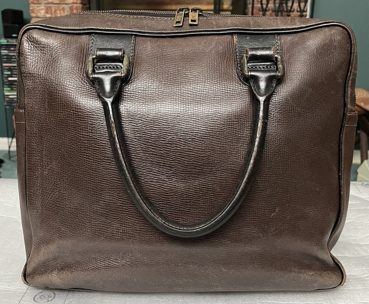 LOUIS VUITTON ルイ ヴィトン ユーロン ユタ Louis Vuitton LV Utah Huron Leather Briefcase Brown business