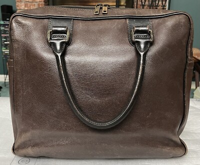 LOUIS VUITTON ルイ ヴィトン ユーロン ユタ Louis Vuitton LV Utah Huron Leather Briefcase Brown business