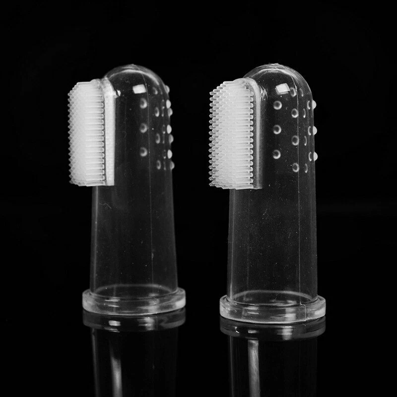 2x Silicone Index Finger Toothbrush Soft Rubber Brush Babies Children Travel
