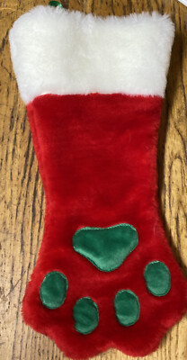 Pet PAW Christmas Stocking Dog Cat Red Paw PLUSH PUPPIES Animals