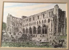 Rievaulx Abbey Hand Painted Print With Frame 6”x8”