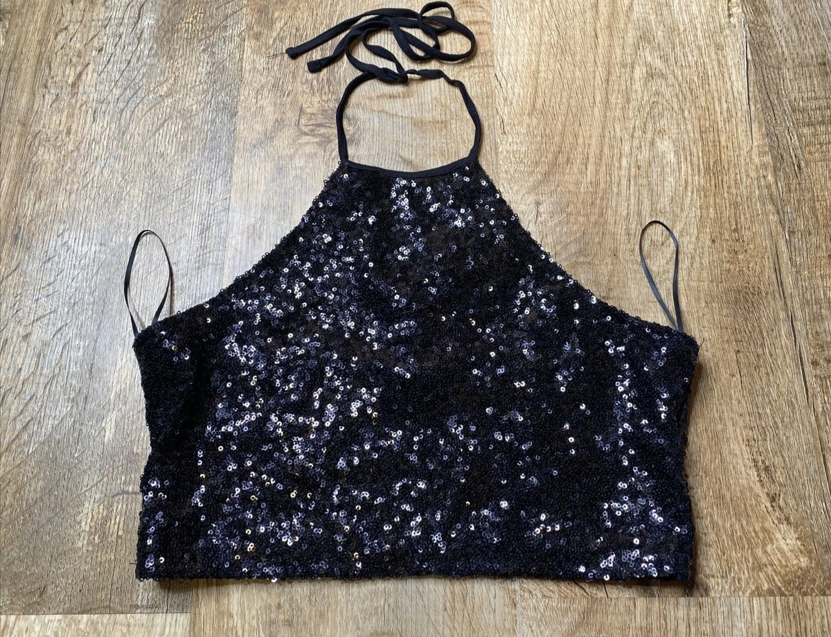 Sequin halter cheap top dance