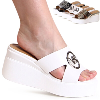 Pantolette Schuhe Mit Keilabsatz Silber Paul Green 6157-017