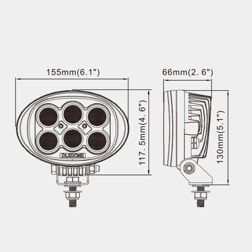 4X 4x6 inch Oval 60W LED Work Light Flood Beam Headlight Off-road 4WD ATV SUV Foto 2 de 4