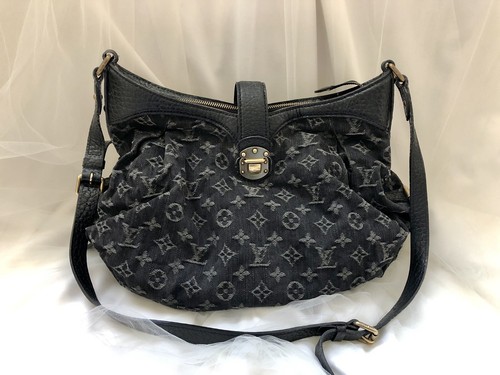 Louis VUITTON Black Monogram Denim Xs 