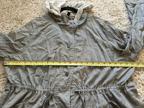 Torrid Womens Size 2 XXL Zip Snap Green Lightweight Utility Hooded Anorak Jacket - Picture 7 of 7