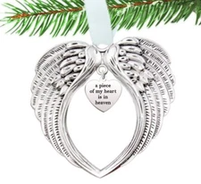 Angel Wings My Heart Is In Heaven A Piece of Decor Christmas Ornaments Memorial