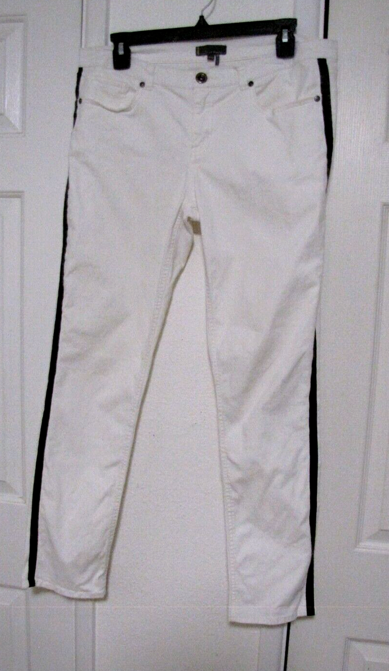 Jeans by Buffalo stretch tapered White with black side stripes  unisex 32 / 12-image