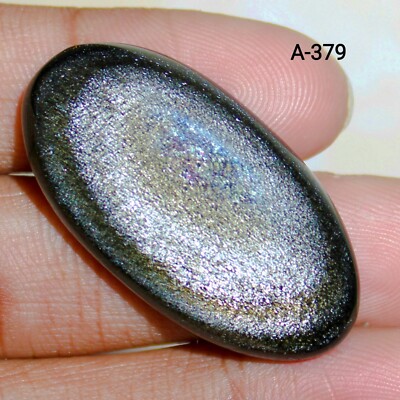 Untreated Silver Sheen Obsidian Cabochon 39 CT / 37X20X6 MM SKU-OB