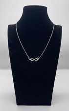 Halskette in Silber Infinity Damen Strass Schmuck Anhänger Mode Unendlichkeit