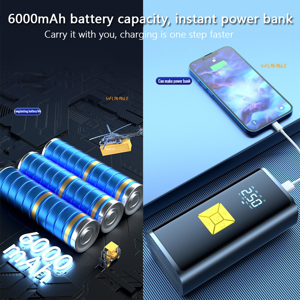 150PSI LCD Electric Air Pump Battery Car, Bicycle Tires Compressed Air