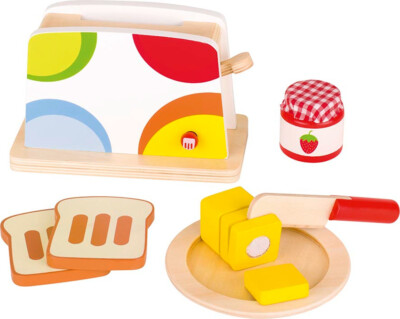 TOASTER Küchenutensilien Pupppenküche Kinderküche Spielküche Haushaltsgerät Holz
