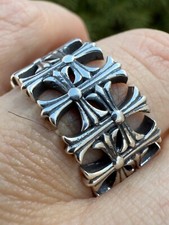Cross Ring Solid 925 Sterling Silver 13.5mm W...