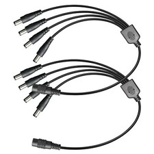 2PCS 1 to 4 Way DC Power Splitter Cable 1 Female to 4 Male Connector DC Plug ...