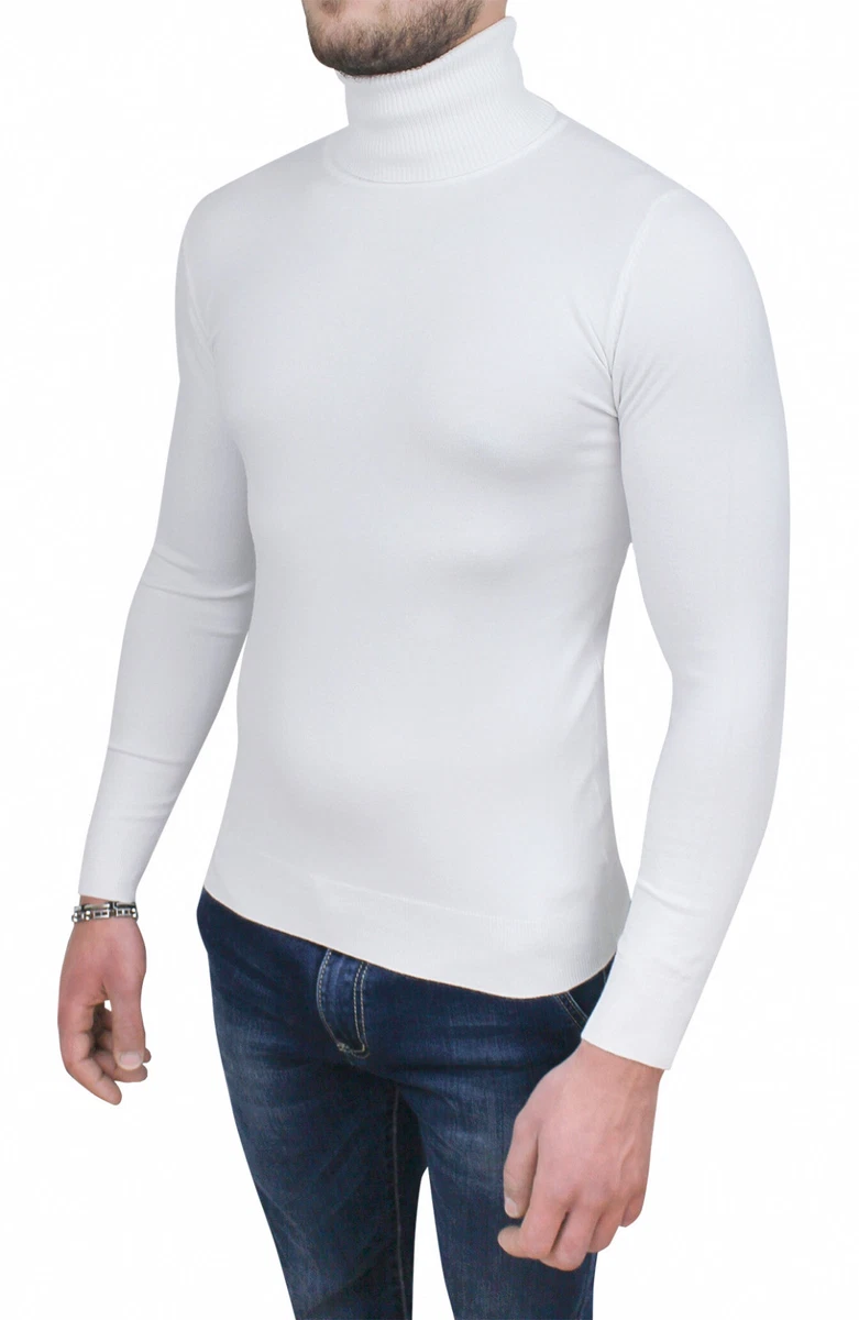 White top tight turtleneck