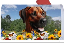 Rhodesian Ridgeback Summer Flowers Mail Box Cover