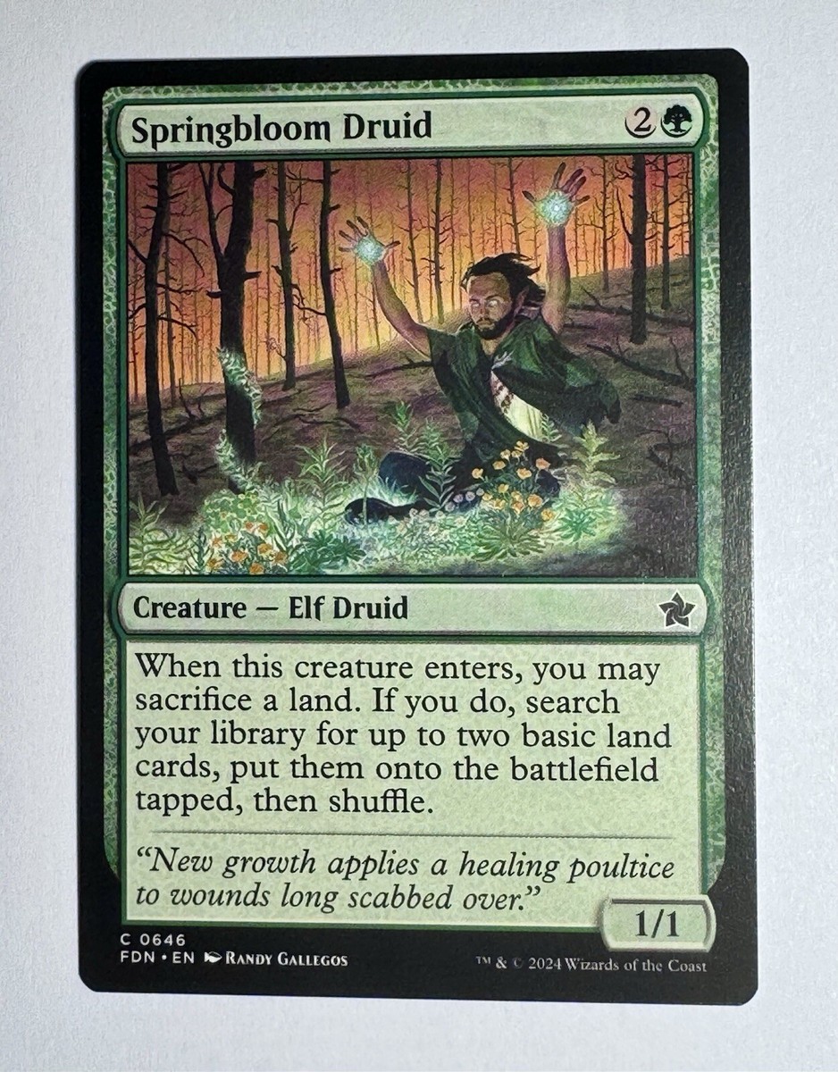 mtg druid cards Springbloom Druid [Foundations] Magic MTG FDN