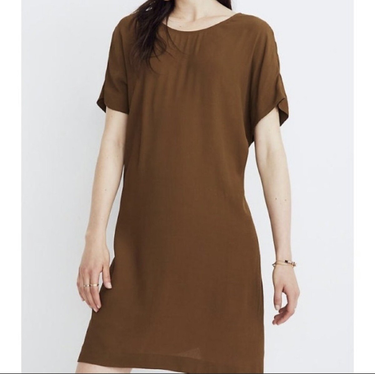 Madewell Brown Shift Dress with Tie Madewell Brown Shift Dress with Tie