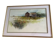 Asterio Pascolini Framed Matted Print A Feeling Of Spring Horse Barn Country